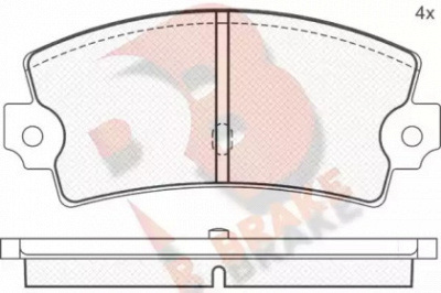 R BRAKE rb0218 -  Комплект тормозных колодок, дисковый тормоз